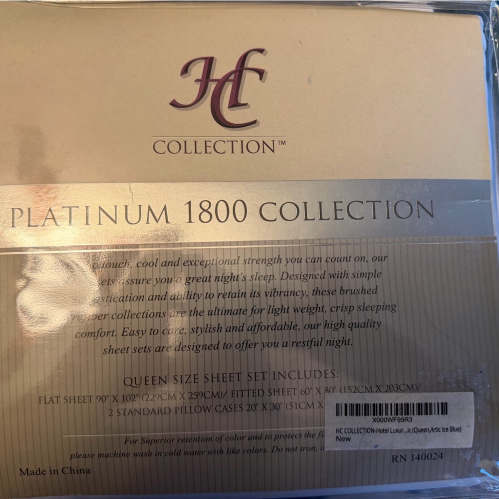 Hotel Collection Platinum 1800 Collection Bedding Sheets - Arctic Ice Blue